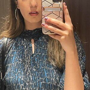 Armani Exchange Printed Blue-White Dress